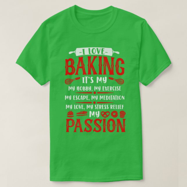 Bake Baking Rolling Pin Whisk T Shirt (Design framsida)