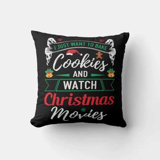 Bake Cookies and Watch jul Movies Kudde (Framsida)