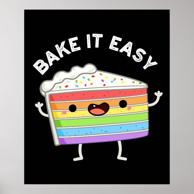 Bake It Easy Lundny Cake Pun Mörk BG Poster (Framsidan)