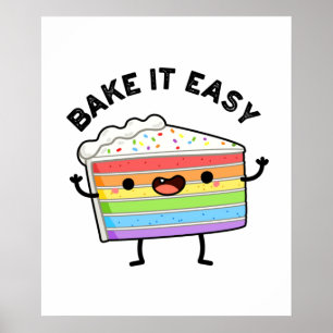 Bake It Easy Lundny Cake Pun Poster