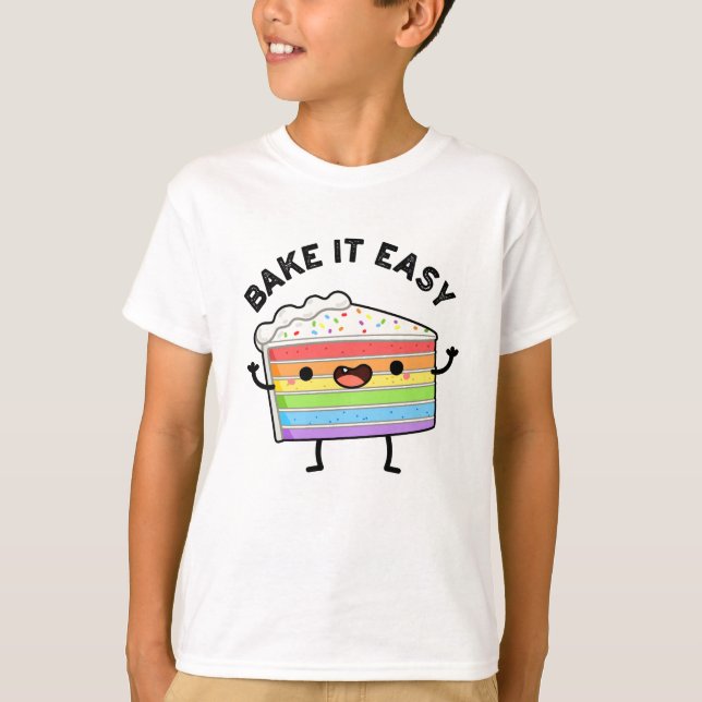 Bake It Easy Lundny Cake Pun T Shirt (Framsida)
