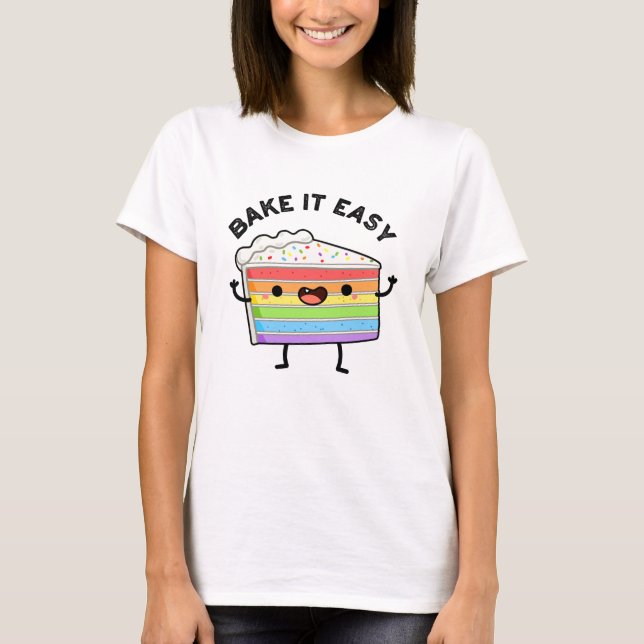 Bake It Easy Lundny Cake Pun T Shirt (Framsida)