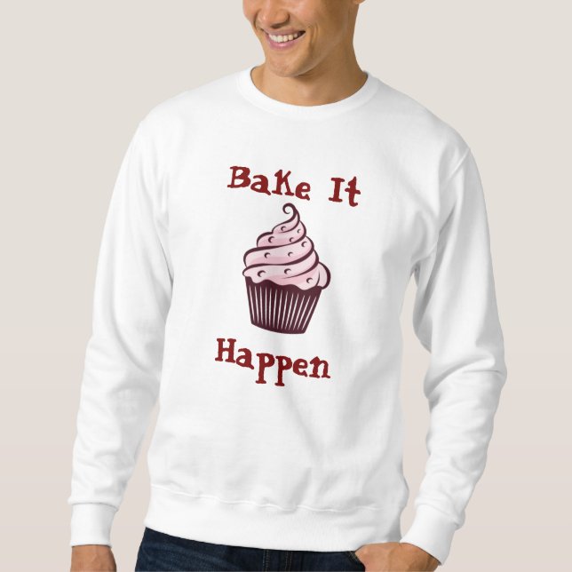 Bake It Happen White T-Shirt Lång Ärmad Tröja (Framsida)