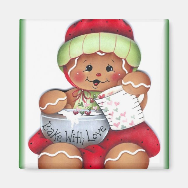 Bake med Kärlek Gingerbröd Magnet (Framsidan)