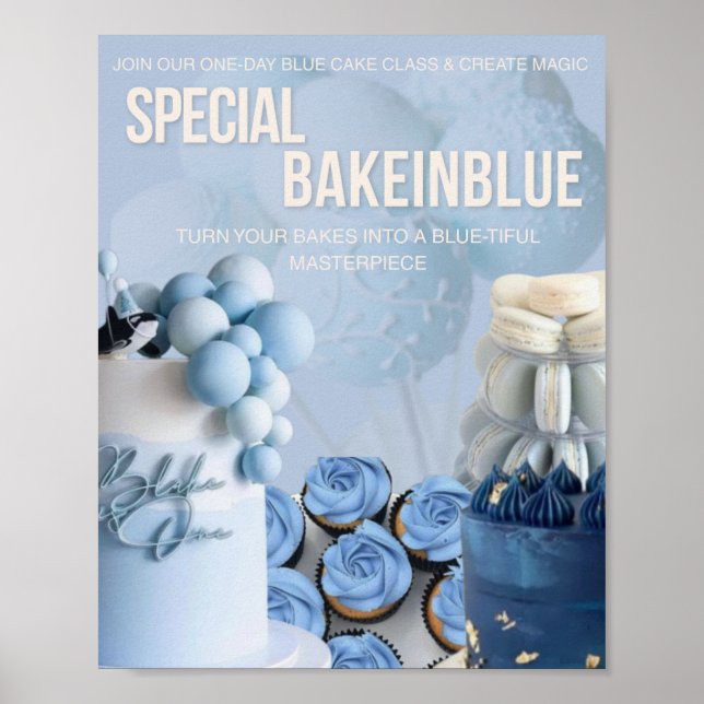 "Bake n Blue: One Day Bakery Masterclass Poster (Framsidan)