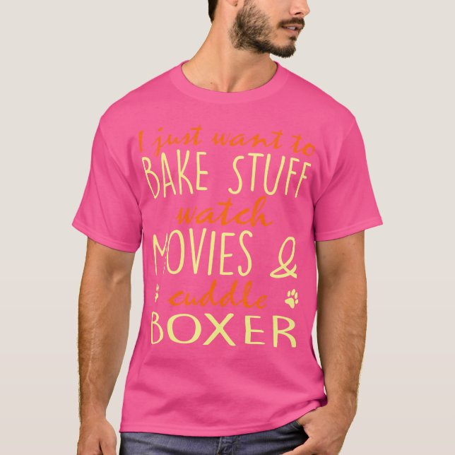 Bake Saker Watch Movies Cuddle Boxer T Shirt (Framsida)