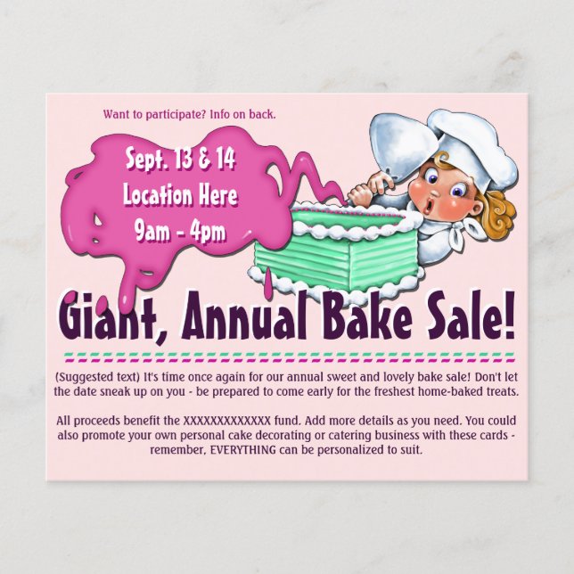 Bake Sale 2-sidig Anpassade Promotional Flygblad (Framsidan)