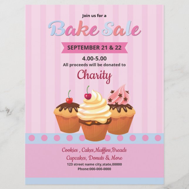 Bake Sale Flyer Template (Framsida)