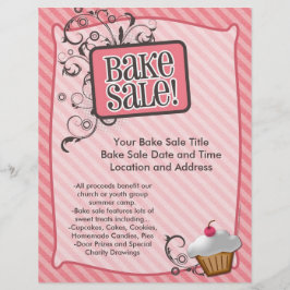 Bake Sale Flyers, Sweet Rosa Swirls Reklamblad