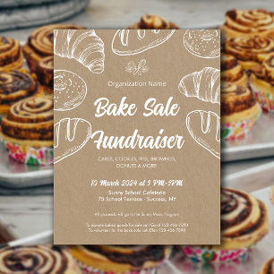 Bake Sale Fundraiser Church School-meddelande Reklamblad