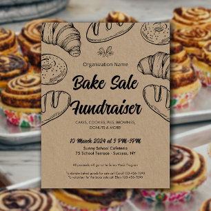 Bake Sale Fundraiser Church School-meddelande Reklamblad