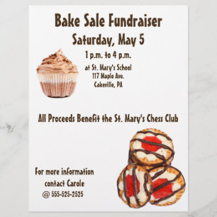Bake Sale Fundraiser Flyer Cookies & Muffinss