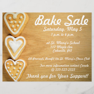 Bake Sale Fundraiser Flyer Vågrät Cookies