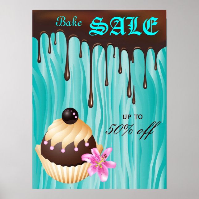 Bake Sale Poster Chocolate Cupcoa Blue (Framsidan)