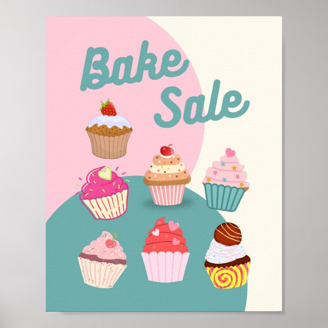 Bake Sale Sign, Cupcoa Bake Sale Poster (Framsidan)
