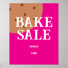 Bake Sale Sign, Cute Bake Sale Notice, Rosa Poster