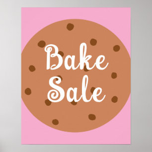 Bake Sale Sign, Cute Bake Sale Notice, Rosa Poster