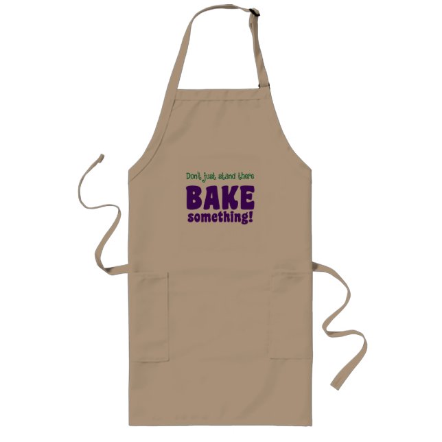"BAKE something!" Apron Långt Förkläde (Framsidan)