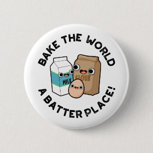 Bake World A Batter Ställe Funny Baking Pun Knapp