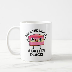 Bake World A Batter Ställe Funny Cake Pun Kaffemugg