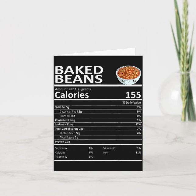 Baked Beans Nutritional Facts Thanksgiving X-mas G Kort (Framsida)