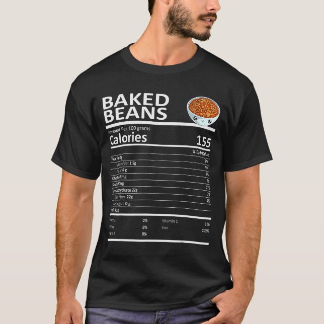 Baked Beans Nutritional Facts Thanksgiving X-mas G T Shirt (Framsida)