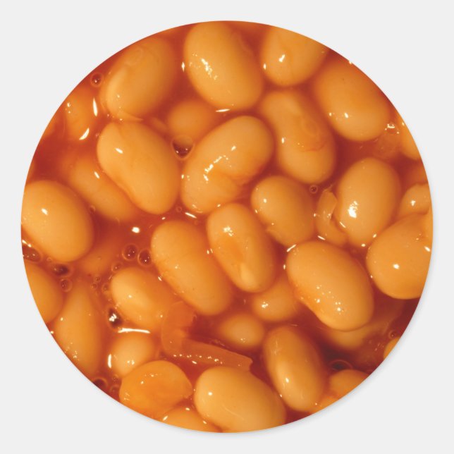 Baked Beans Runt Klistermärke (Framsida)