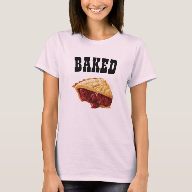 Baked Cherrie Paj Gravid Funny T-Shirt Design (Framsida)