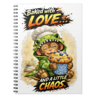 Baked with Love Notebook Cute Dino Anteckningsbok