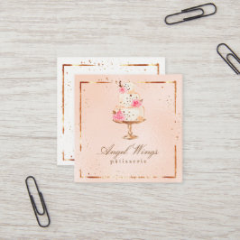 Bakelser, bageri, tårtor & sötsaker för ★ härlig fyrkantigt visitkort