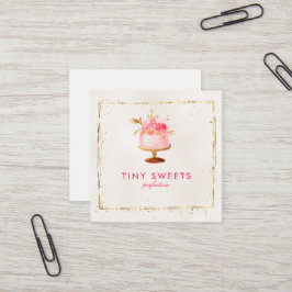 Bakelser, bageri, tårtor & sötsaker för ★ härlig fyrkantigt visitkort