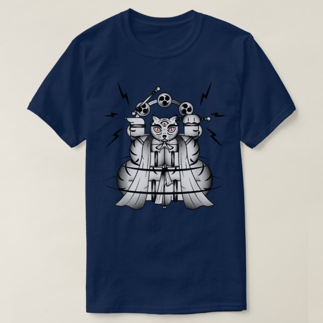 Bakeneko with Raijin Drums Japanese Monster Cat Ha T Shirt (Design framsida)