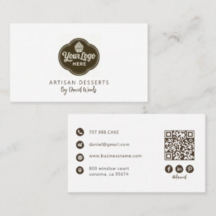 Baker Anpassat Logo Espresso Brun QR-kod Visitkort