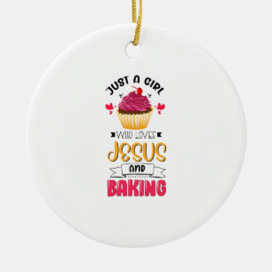 Baker är bara en flicka som Kärlek Jesus och Bak Julgransprydnad Keramik