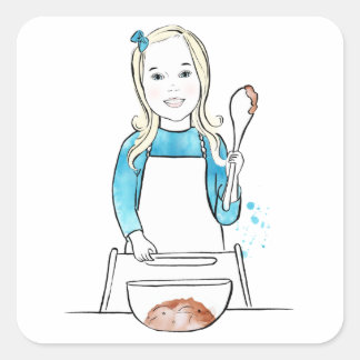 Baker Babe Stickers Fyrkantigt Klistermärke