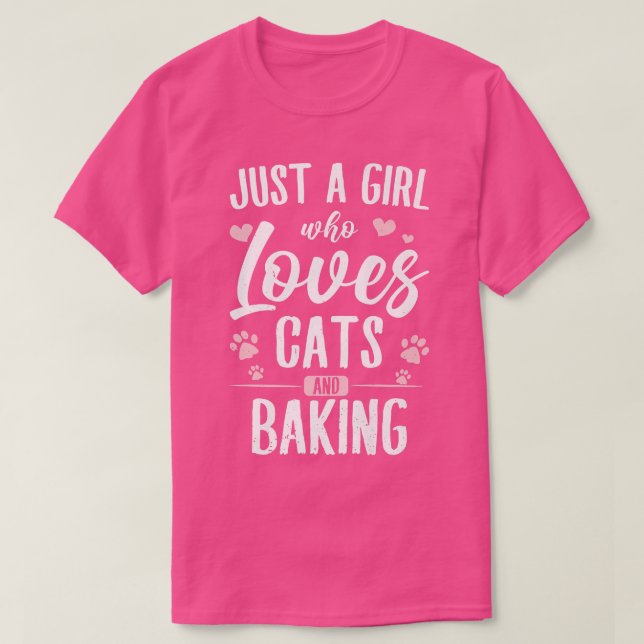 Baker & Bake Fläkt of Baking Supplies & Cats Älska T Shirt (Design framsida)