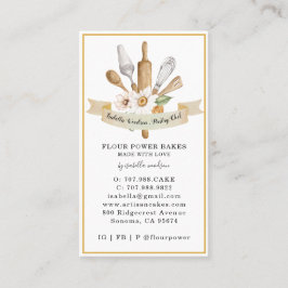 Baker Baker Chef Bakers Verktyg Square Business Ca Visitkort