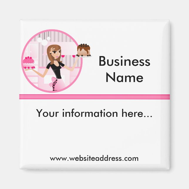 Baker/bakeri/konditorikonst Frig Magnet Design 1 (Framsidan)