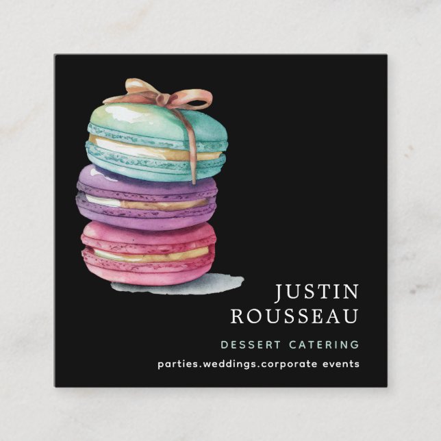 Baker Bakery Bakery Pastry Chef för vattenfärgen Fyrkantigt Visitkort (Framsida)