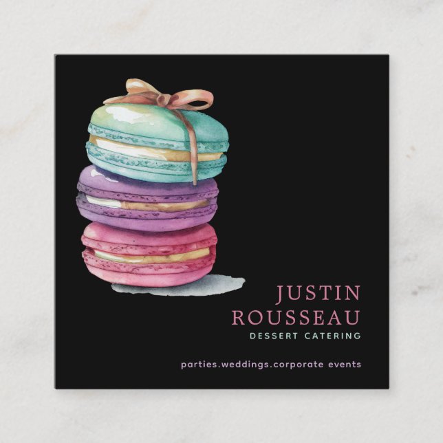 Baker Bakery Bakery Pastry Chef för vattenfärgen Fyrkantigt Visitkort (Framsida)