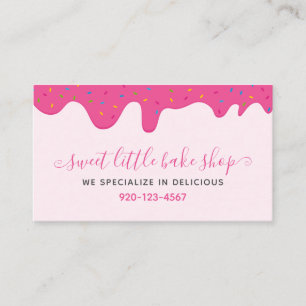 Baker Bakery Frops Drips Sprinkles Rosa QR-kod Visitkort