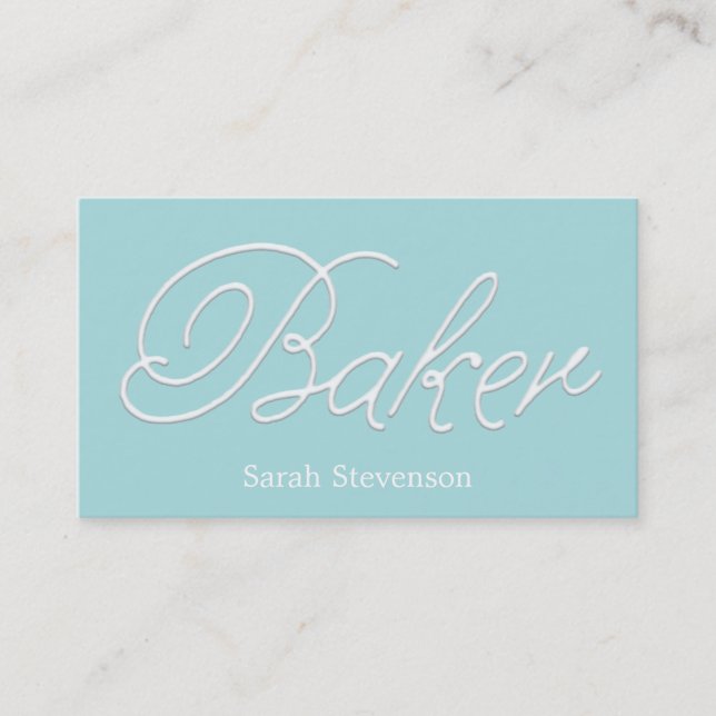 Baker Bakery Pastry Chef Icing Typography Visitkort (Framsida)