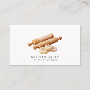 Baker Bakery Pastry Chef Rolling Stift Visitkort
