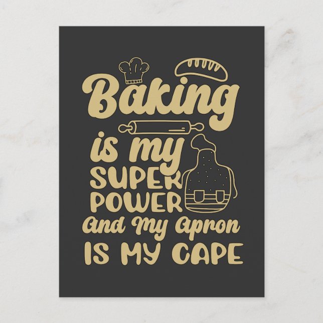 Baker Baking är min supermakts Chef Cake Vykort (Framsida)