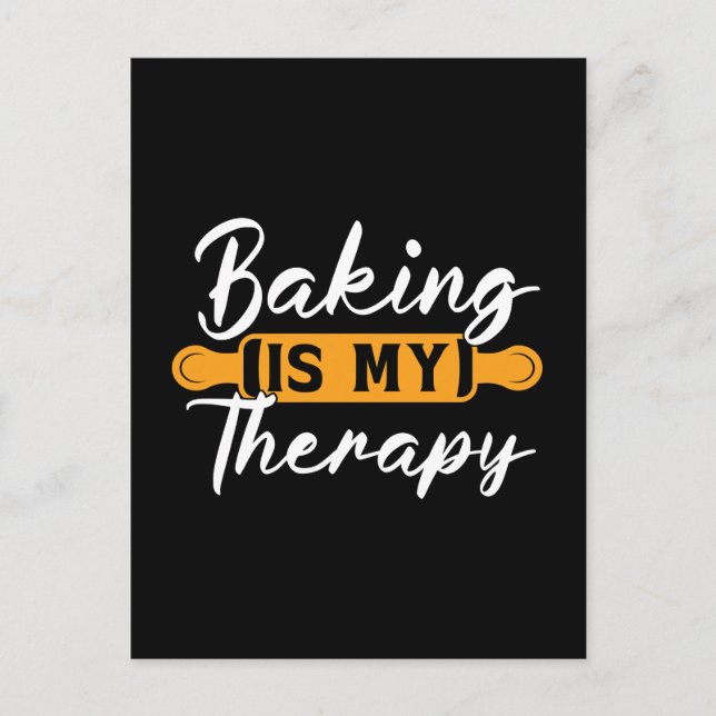 Baker Baking är min terapi Bakery Chef Cake Bake Helg Vykort (Framsida)