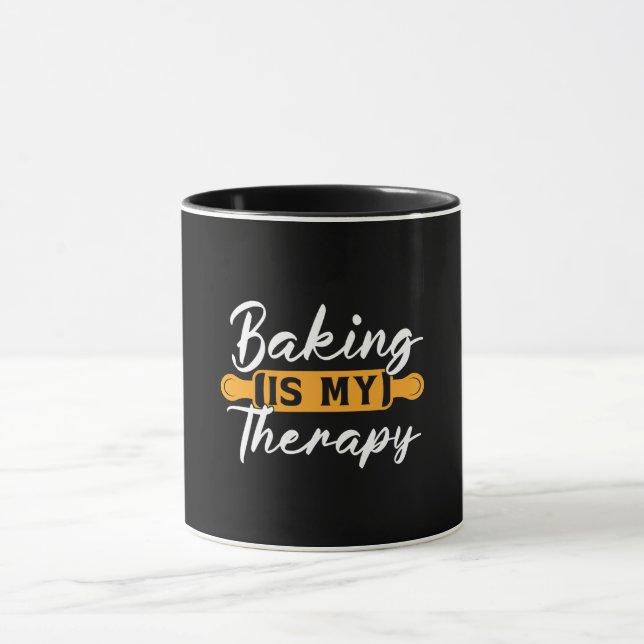 Baker Baking är min terapi Bakery Chef Cake Bake Mugg (Center)