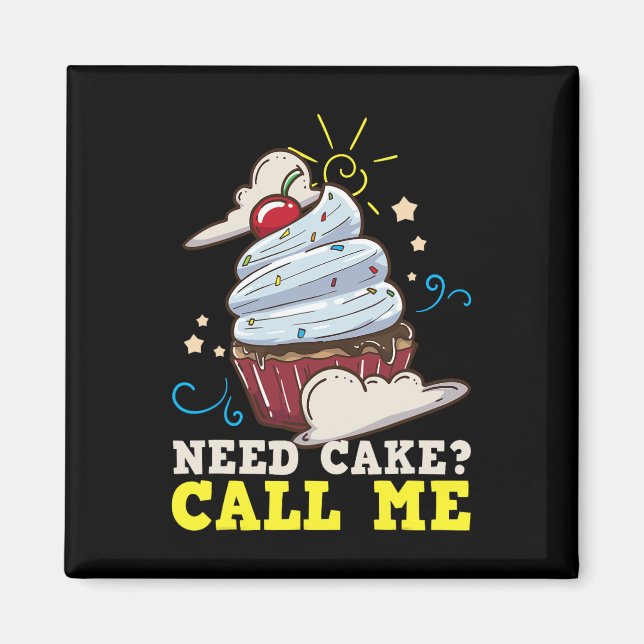 Baker Baking Cake Cuptårta Gift Magnet (Framsidan)