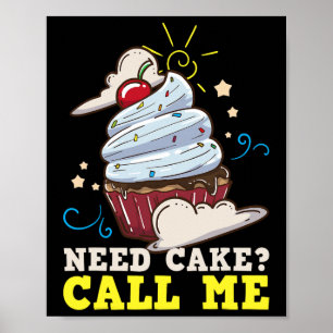 Baker Baking Cake Cuptårta Gift Poster