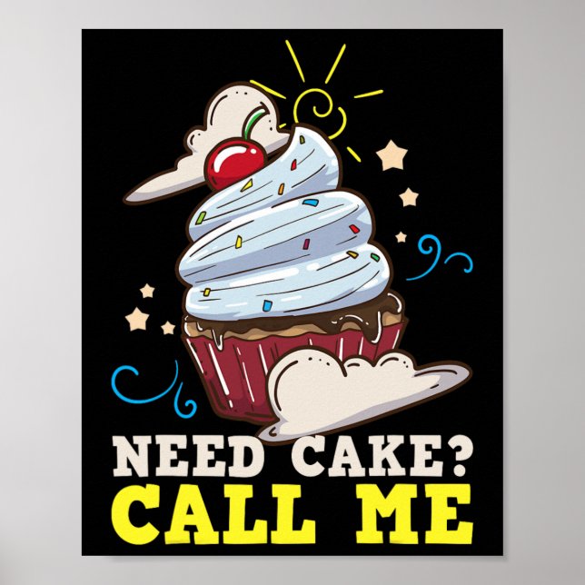 Baker Baking Cake Cuptårta Gift Poster (Framsidan)