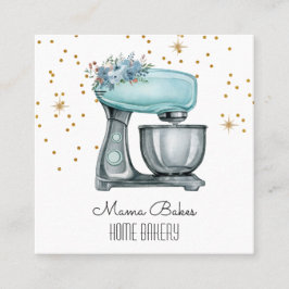 Baker Baking Watercolor Pastry Chef Fyrkantigt Visitkort